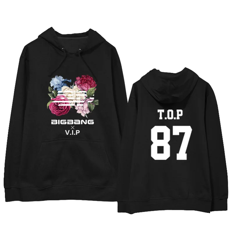 KPOP BIGBANG мужская толстовка с капюшоном свитер цветочным принтом пуловер свитшот