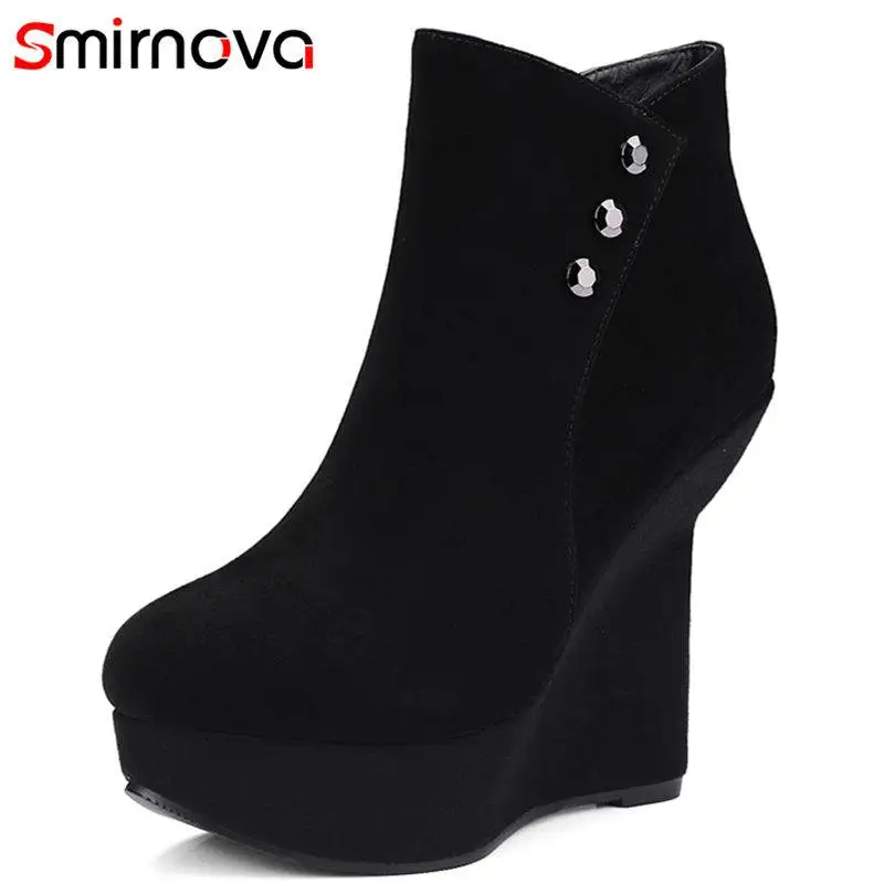 Smirnova/2018 г. новые модные детские замша ботильоны в необычном стиле Обувь на