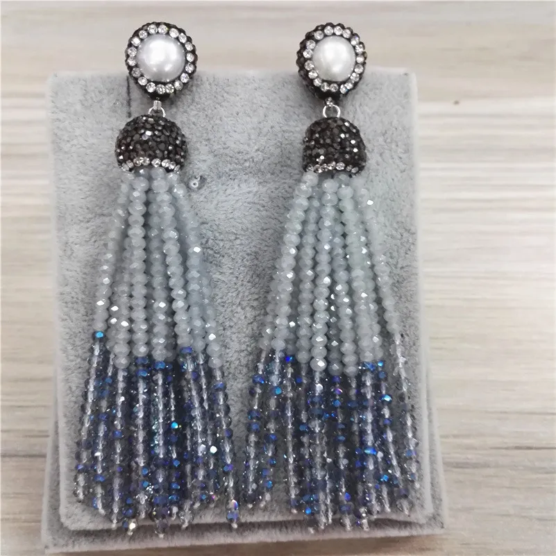 Новинка богемский серый дымчатый светильник синие бусы 12 рядов Комбинированные