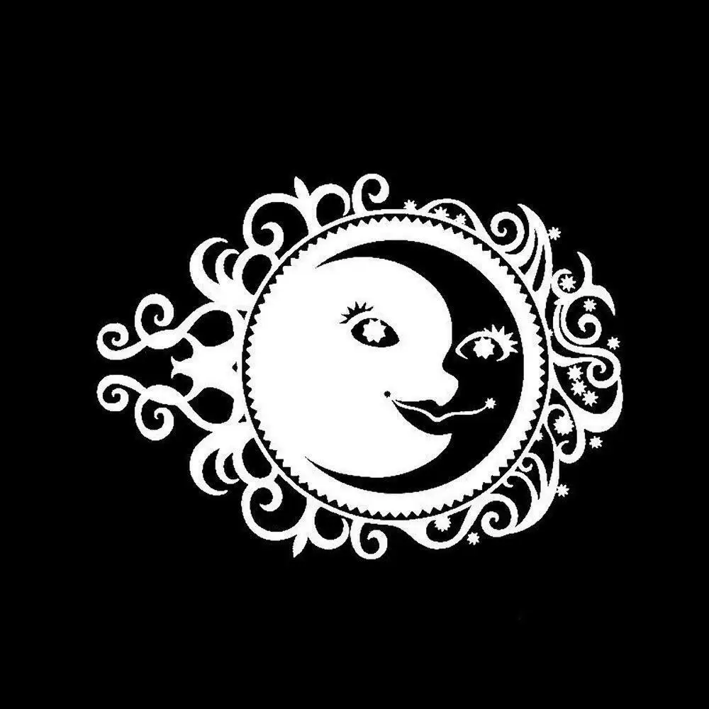 Smiley Yin Yang Sun &amp Moon Art Car Window Bumper Vinyl JDM Sticker Cute And Interesting Fashion Decals | Автомобили и