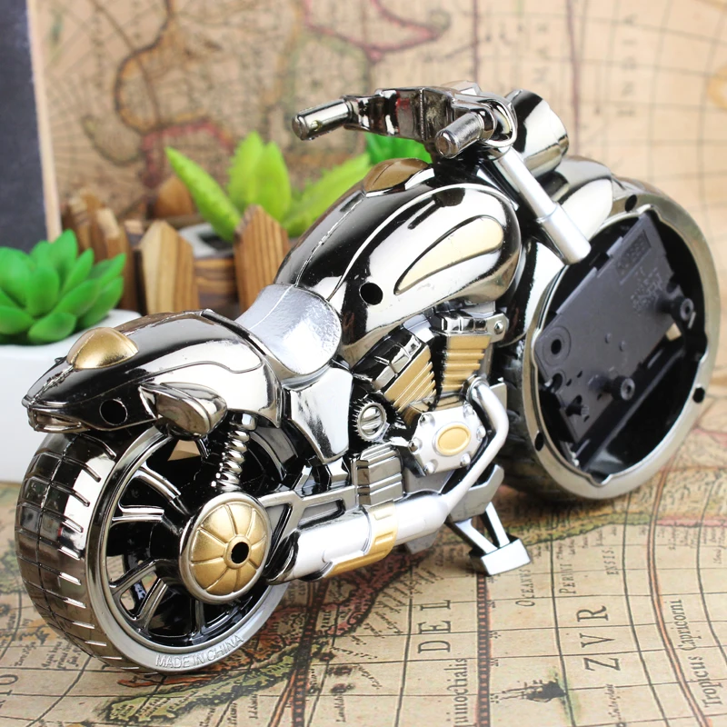 Motorcycle Alarm Clock Retro Creative Table Home Deco Spray Paint Models Modeling Student Gifts | Дом и сад