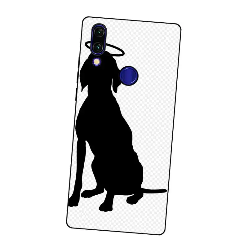 N464 Weimaraner Cute Black Silicone Case Cover For Xiaomi Redmi Note 3 4 4X 5 5A 6 7 Pro Global |