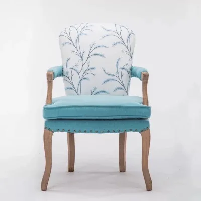 embroidery 2 Европейский Американский стиль, обеденный стул из твердой древесины, Ретро стиль, кресло в старом стиле, для переговоров, повседневное, кофейня, креативное кресло - Цвет: embroidery 2