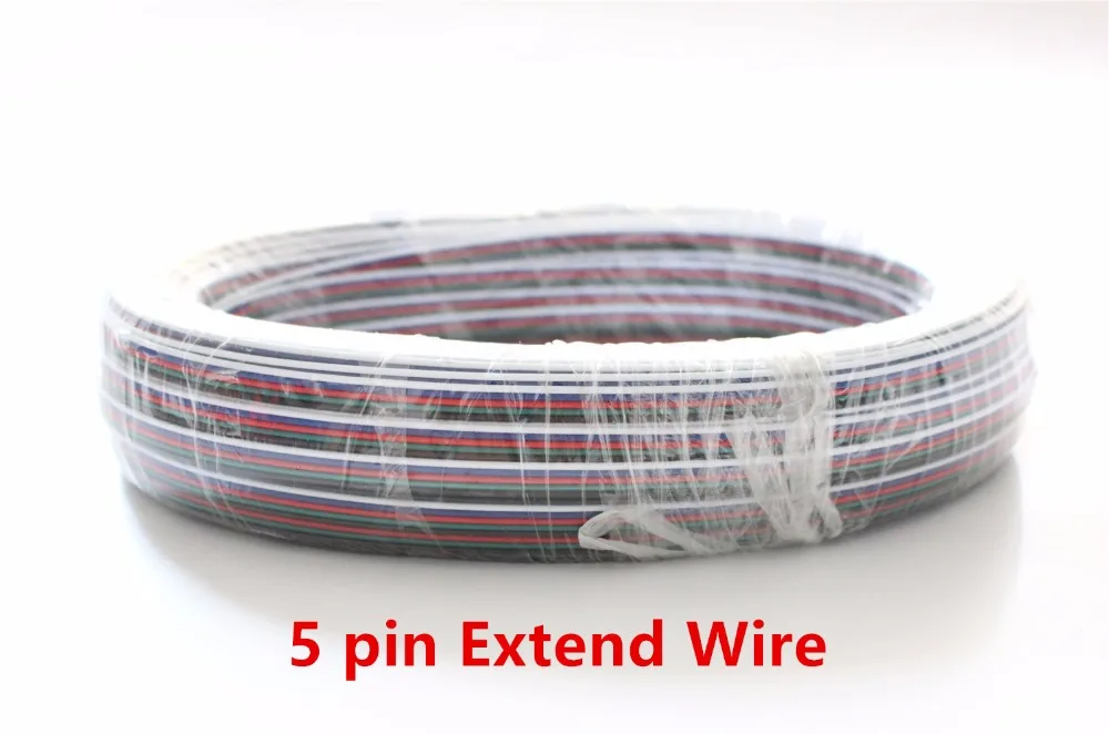 5 м/10 м/20/50 М 4-контактный 5-контактный 22AWG светодиодный RGB-кабель для подключения, удлинитель, шнур для подключения к RGB rgbw 5050 3528 светодиодной ленте