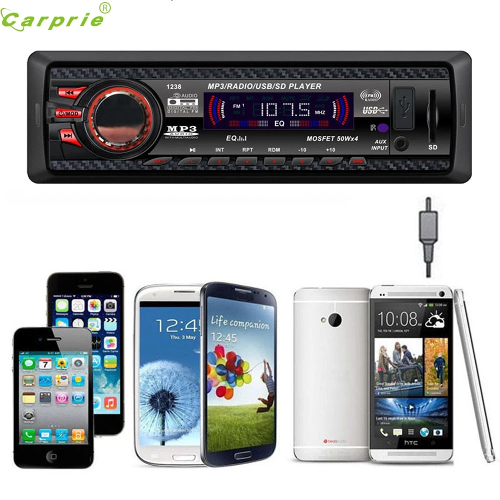 Франшиза автомобильный аудио стерео в тире FM с Mp3 плеером USB SD вход AUX приемник 1238
