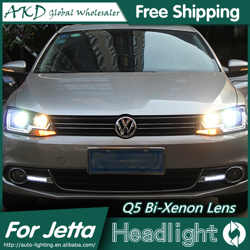 1AKD автомобильный Стайлинг для Jetta фары Volks wgen Jetta Mk6 светодиодный фары DRL Биксеноновые линзы Высокий Низкий луч парковка противотуманная фара