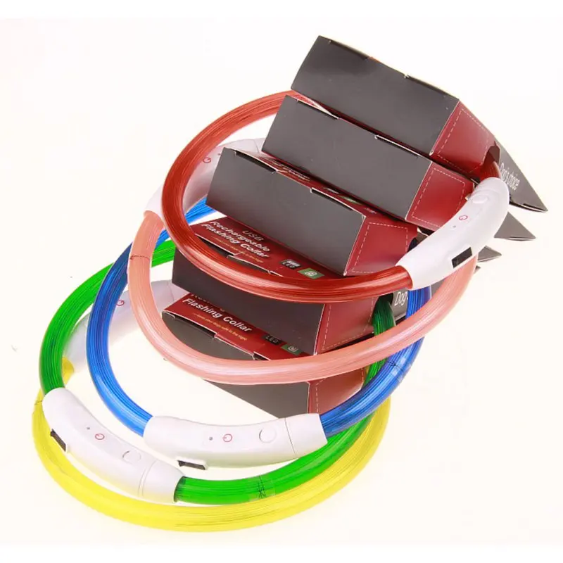

USB Practical Rechargeable LED Flashing Pet Dog Collar Light Band Safety Belt Led Lights Adjustable Luminous Dog Collar D9440
