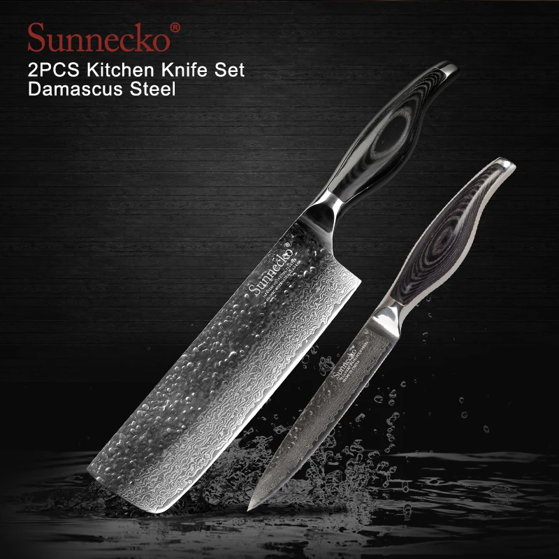 SUNNECKO 7 &quotКливер 5'' дамасский универсальный нож японский VG10 Сталь лезвия для