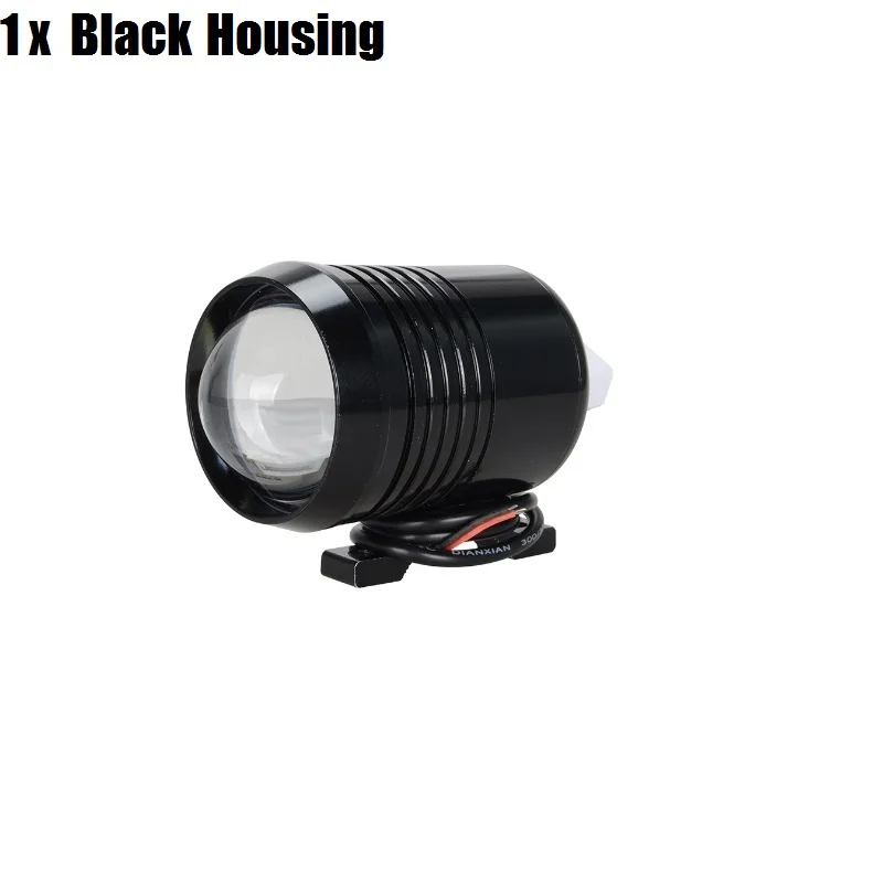1x black housing DERI 1/2 шт. U2 мотоцикл светодиодный головной светильник 30 Вт 2400LM лмвт, флэш-Яркость светодиодный мотоцикл противотуманная головной светильник с объективом - Цвет: 1x black housing
