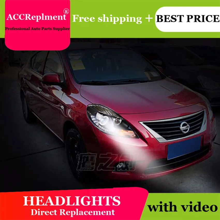 

Car Styling for Sunny LED Headlight 2011-2013 Sunny Headlights DRL Lens Double Beam H7 HID Xenon bi xenon lens