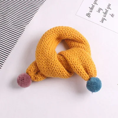 yellow Jeseca Аксессуары для одежды осень-зима толстые теплые шарфы для детей милый шарф для девочек, для мальчиков, милые теплые воротник распродажа - Цвет: yellow