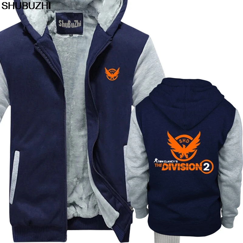 The Division 2 Tom Clancy's SHD PS4 Xbox PC игра Толстовка Осенняя Толстовка Мужская хип-хоп свой собственный дизайн теплое пальто мужской пиджак sbz1114 - Цвет: navy grey