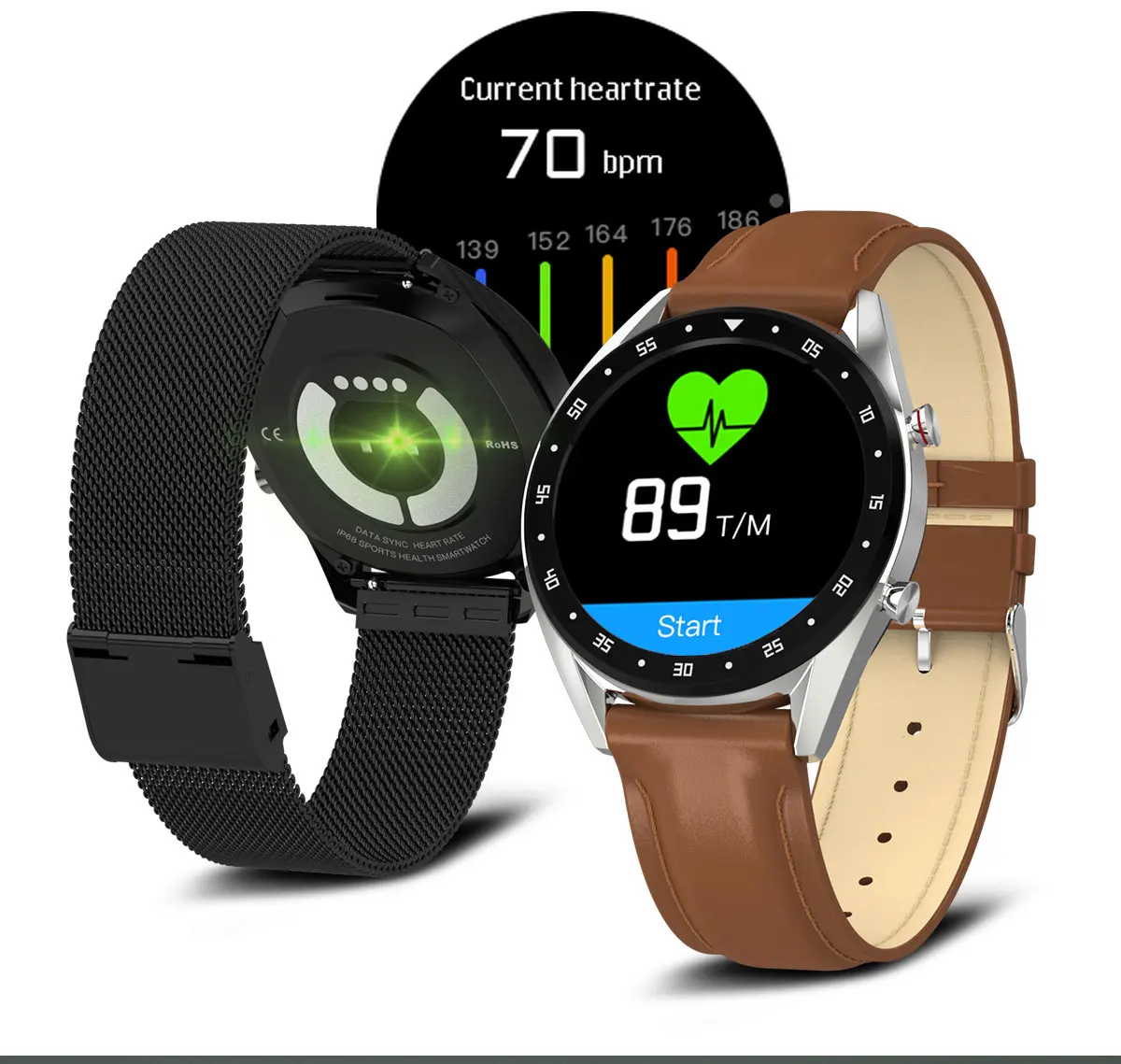 Спортивные бизнес часы мужские L7 Bluetooth Смарт часы ЭКГ+ PPG HRV сердечного ритма кровяное давление Водонепроницаемый умный браслет Android IOS