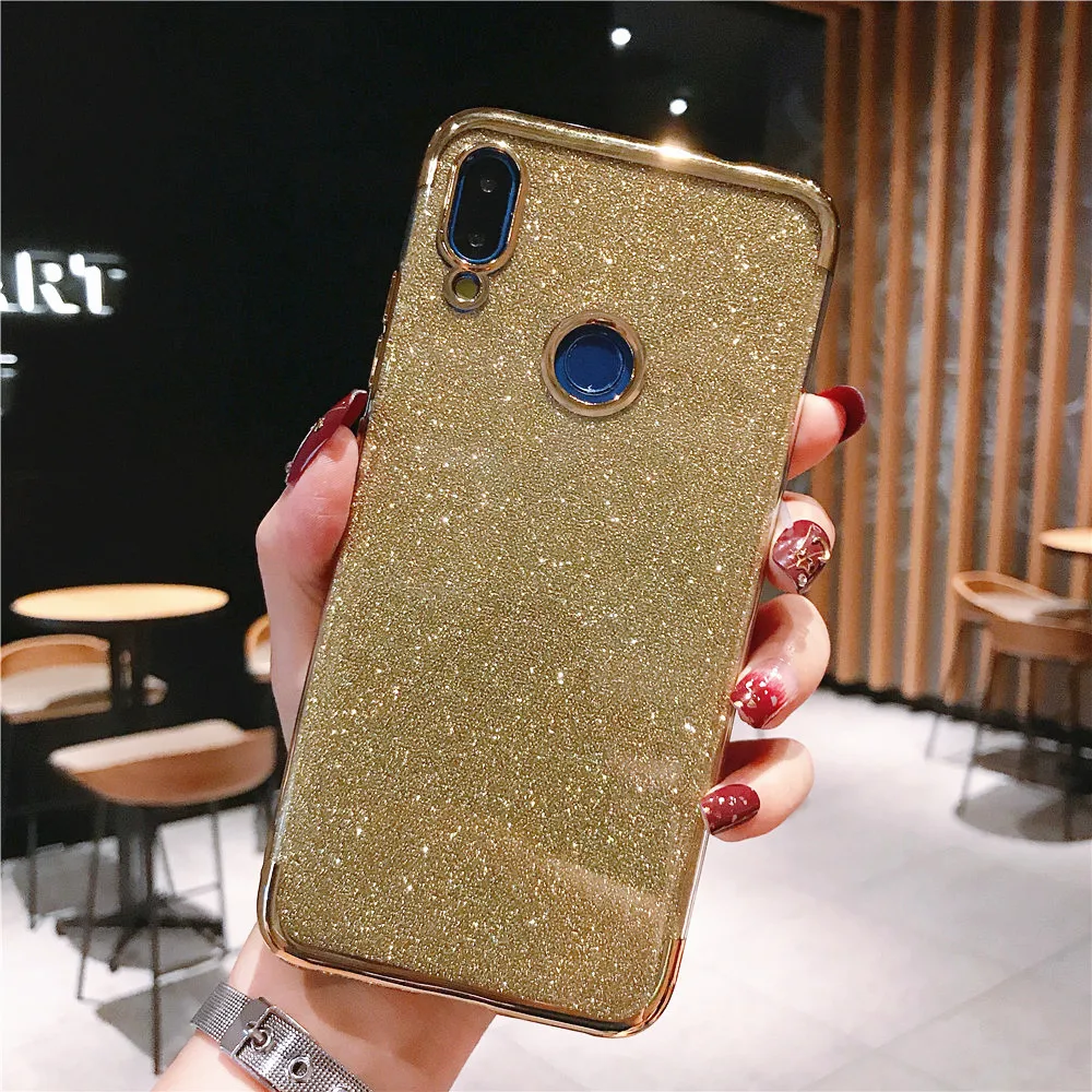 Gold Роскошный Блеск Мерцающий блестящий чехол для Xiao mi 9 mi 6 4X 5X 6X mi x 2 2S Max 3 A2 8 Lite 9 SE PocoPhone F1 A1 Play mi 8 Funda - Цвет: Gold