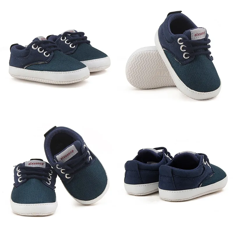 Для новорожденных; обувь для мальчика, для тех, кто только начинает ходить, Демисезонный для маленьких мальчиков мягкая подошва; обувь для младенцев обувь тканевая на возраст от 0 до 18 месяцев
