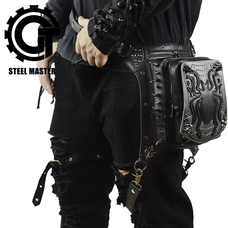 Мужская кожаная поясная сумка в стиле стимпанк|leg bag steampunk|leather waist bagleg |