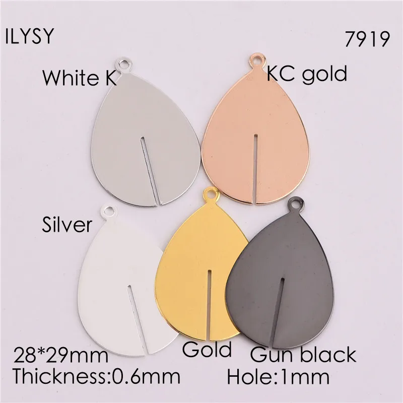 50 шт. медный материал серебряный цвет простая волна капли воды пустой штамп