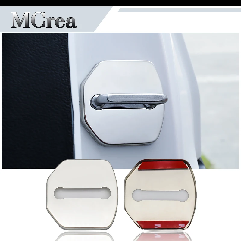 Автомобильный ограничитель на дверной замок MCrea защитный чехол из нержавеющей