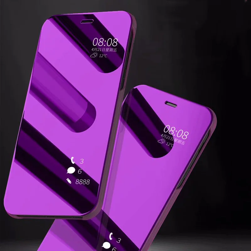 Зеркало Флип задняя Кожа Жесткий Корпус для samsung Galaxy A6 A6Plus + роскошные Clear View окна
