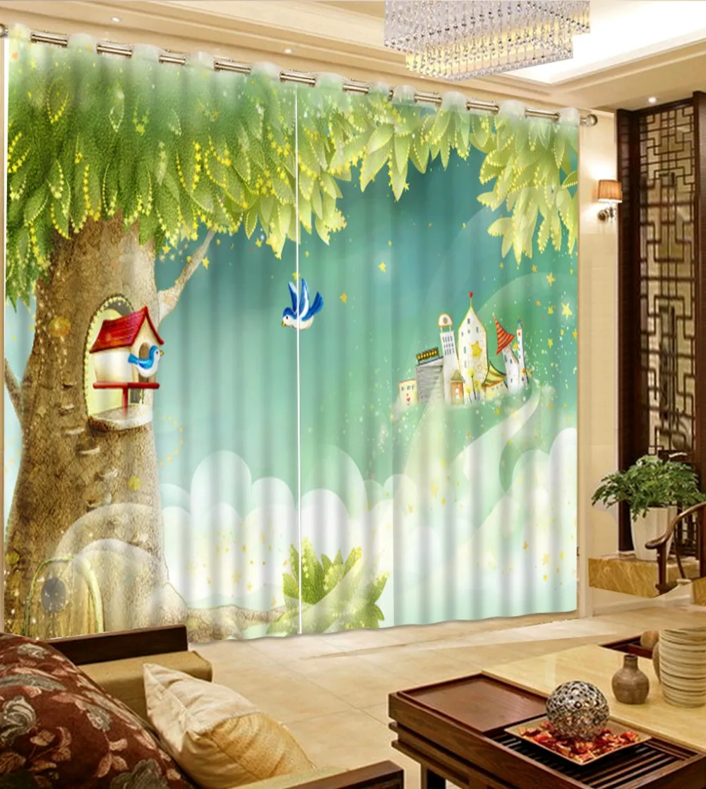 Современные занавески на окна для гостиной Мультяшные размер заказ|modern window