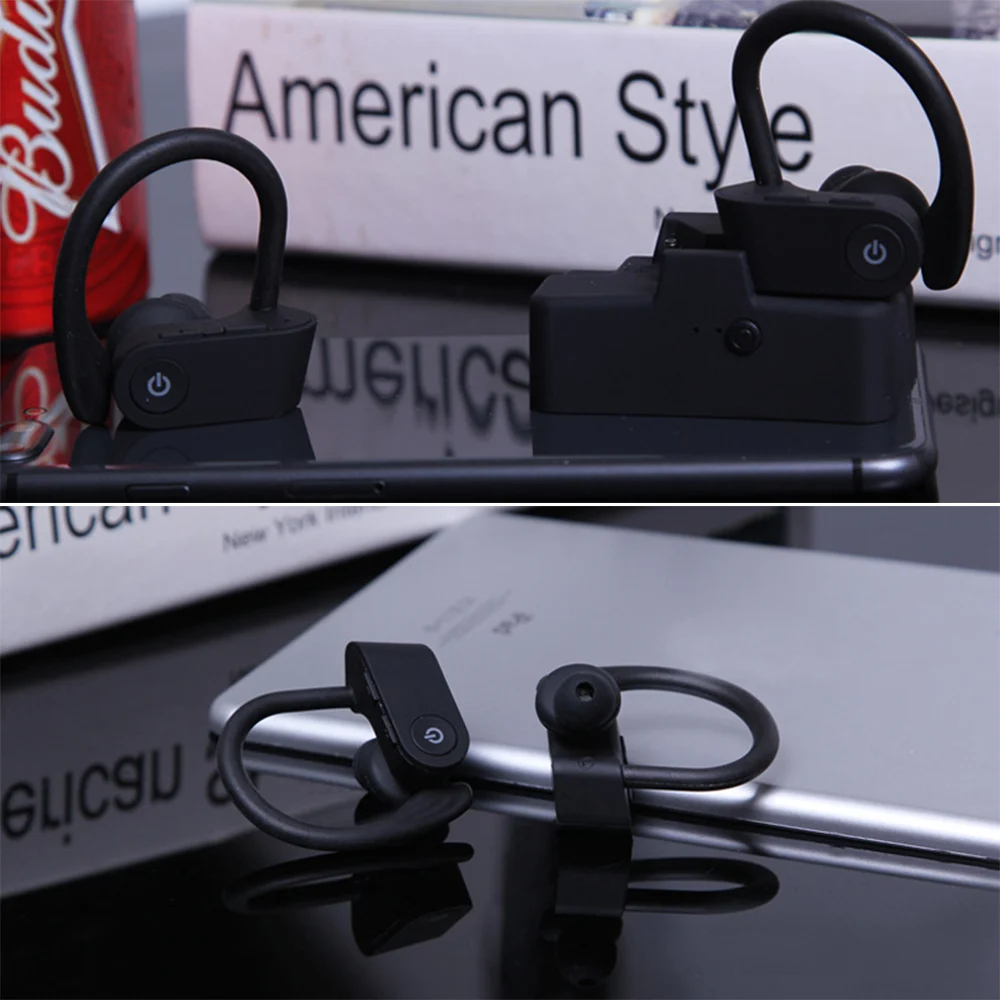 True Wireless Earphones Bluetooth V5.0 TWS Stereo Sport Sweatproof Headset Long Battery Life with Mic With Charging Box