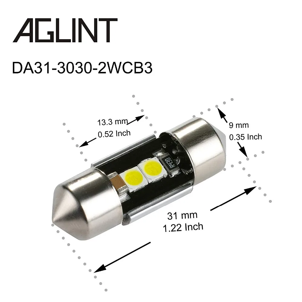 AGLINT 2 шт. Festoon C5W 31 мм CANBUS без ошибок авто Светодиодная лампа для салона освещение