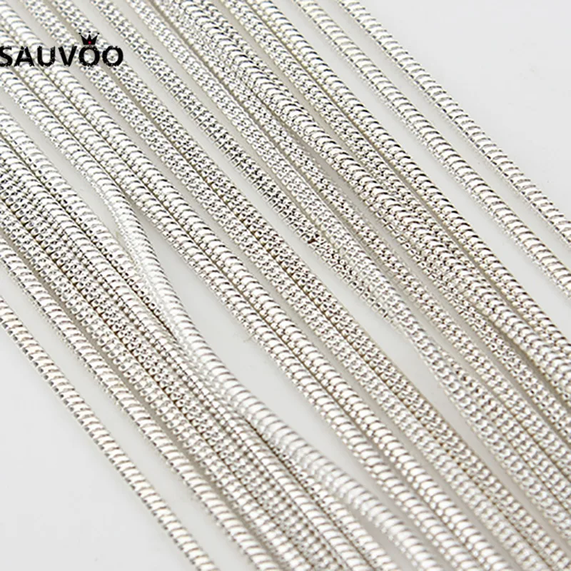Цепочки SAUVOO 10 м/лот золотистые/Серебристые круглые змеиные звенья диаметр 1 5 мм