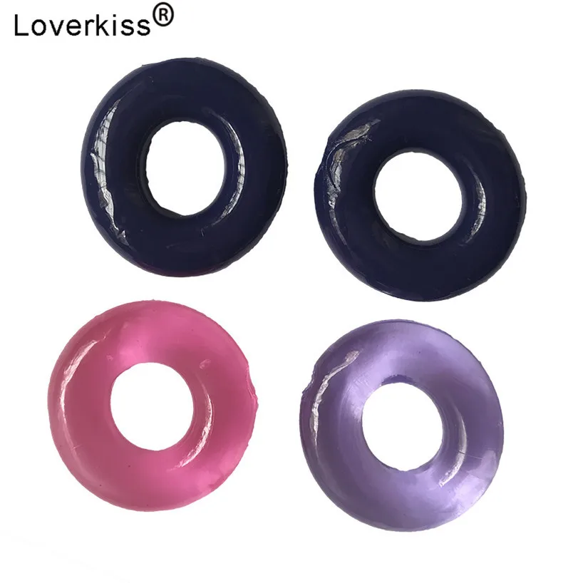 Loverkiss 4 шт. мягкое кольцо для пениса секс-игрушки мужчин задержка эякуляции