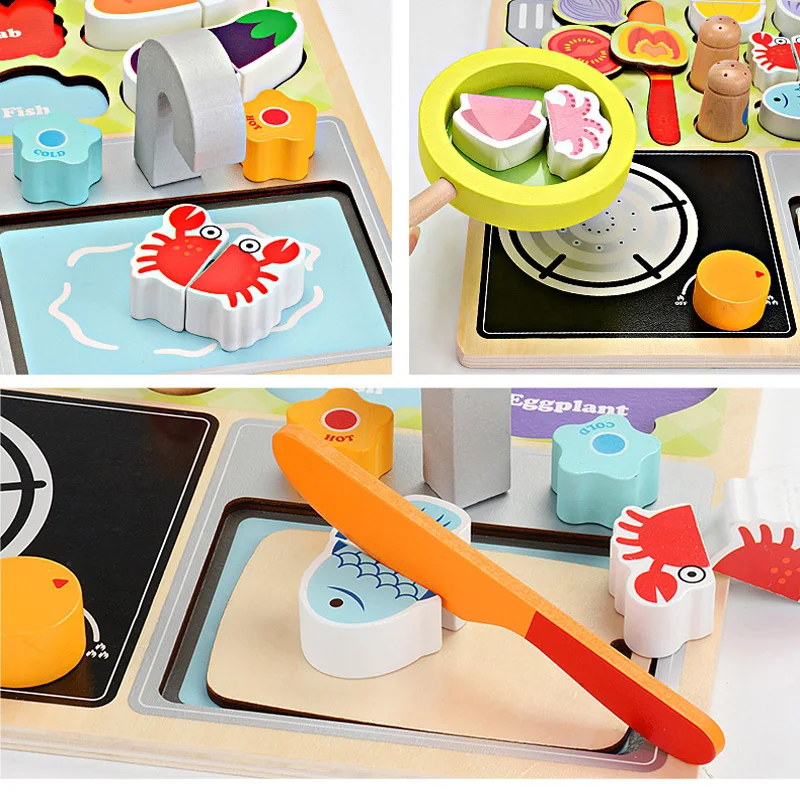 

Montessori kids toys Food set toy kitchen combination barbecue toy baby boy girl children toy miniature fast food pretend toy