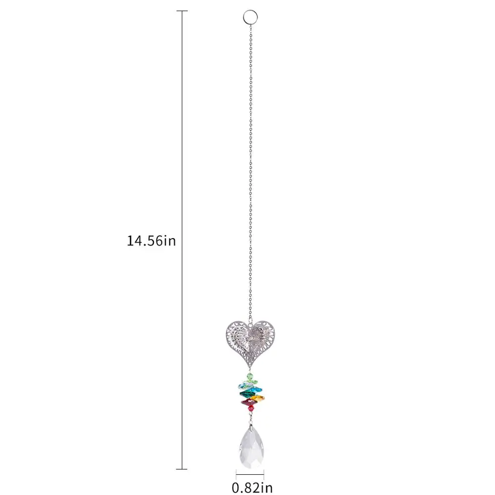 3D вогнутое сердце подвесные люстры Suncatchers для офис украшения сада висит подвески автомобиля завод окна - Цвет: type1 1pcs