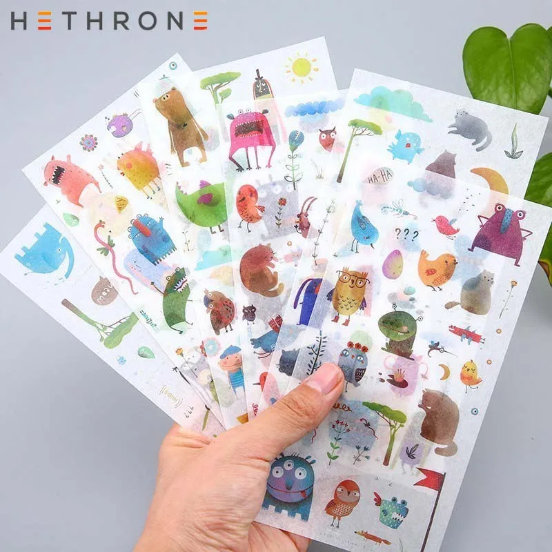 Hethrone Kawaii мультфильм ручной работы дневник стикер для канцелярских товаров
