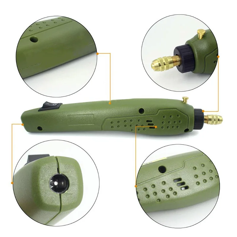 Портативная электрическая мини дрель 12 В вращающийся инструмент + шлифовальные