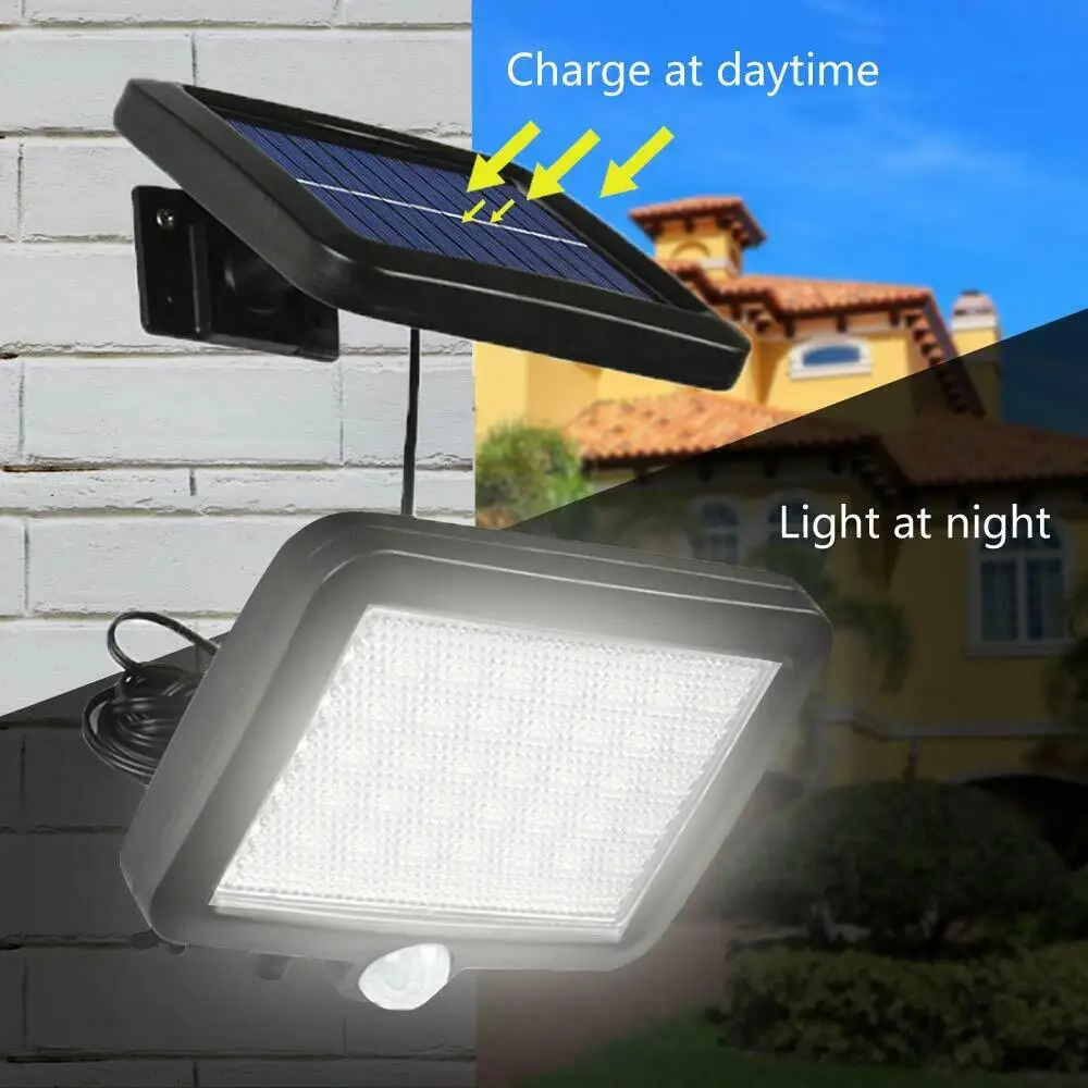 56leds Солнечный наружный Настенный светильник водонепроницаемый PIR датчик