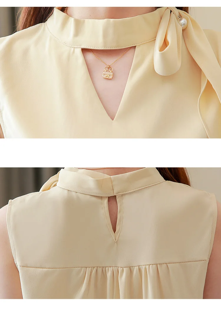 модные женские блузки 2019 Женская одежда без рукавов шифоновая блузка рубашка