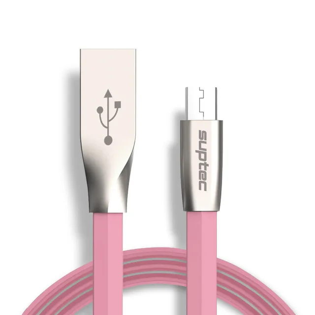 Suptec Micro USB кабель 2.4A кабель для быстрой зарядки и синхронизации данных кабель для зарядки телефона шнур для Andriod samsung S7 Xiaomi Настольный Microusb - Цвет: Pink
