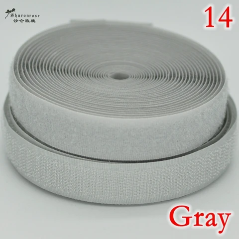 14 Gray 20 мм, 2 ярдов/партия, Цветная Клейкая застежка-крючок и петля, лента, пришивная застежка, Швейные аксессуары для домашней одежды, сумка sh - Цвет: 14 Gray