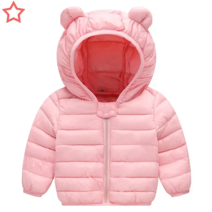 pink coat Детская куртка на весну и зиму для маленьких девочек, комплект одежды, Детские хлопковые пальто с капюшоном для девочек, теплые куртки красного цвета для детей 1, 2, 3, 4, 5 лет - Цвет: pink coat
