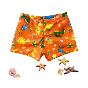 Orange Dinosaur Купальные штаны с принтом животных для маленьких мальчиков, пляжные шорты для отдыха, шорты, футбольный Детский купальник в Стиле Человека-паука с героями мультфильмов для мальчиков - Цвет: Orange Dinosaur