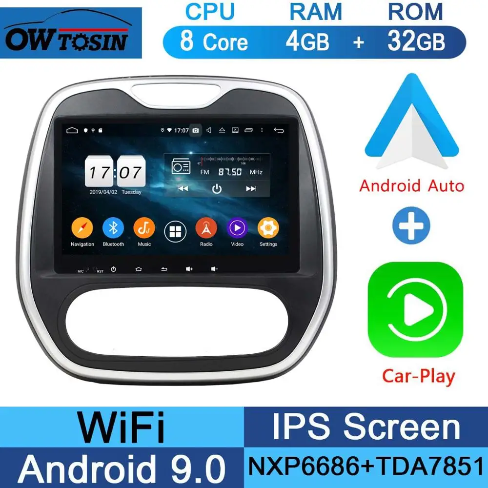 32G CarPlay Android Ips " Android 9,0 8 ядерный 4G+ 64G Автомобильный мультимедийный плеер для Renault Capture captur 2011- MT gps Радио Стерео CarPlay Parrot BT - Цвет: 32G CarPlay Android