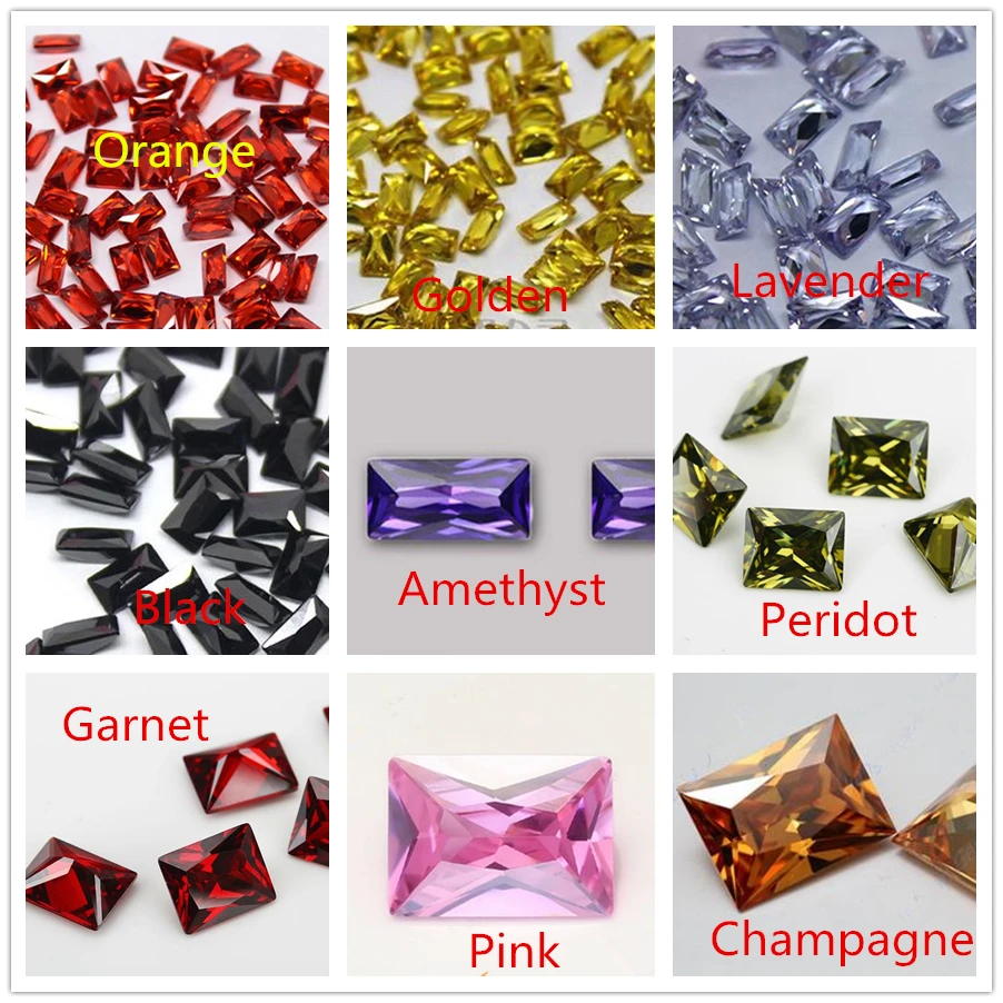

MRHUANG Shine! Jewelry Supplies AAA Brilliant Cuts 1.5*3mm Retangle Shape color Color Cubic Zirconia Stone Beads For Jewelry Diy
