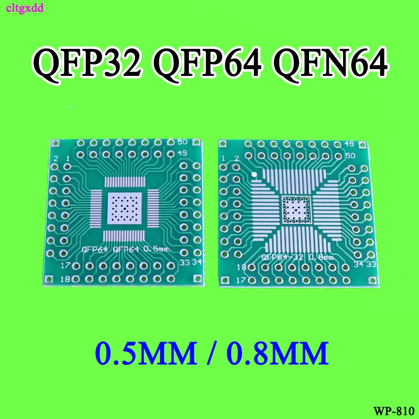 

cltgxdd 10PCS QFP32 QFP64 QFN64 turn DIP64 0.5MM 0.8MM IC adapter Socket / Adapter plate PCB
