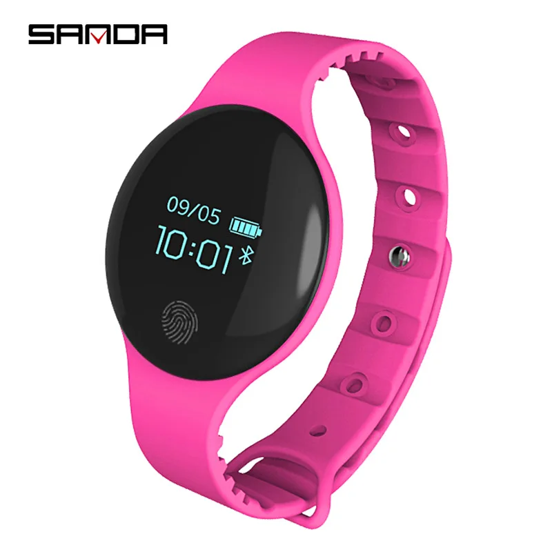 Детские часы SANDA SD01 с Bluetooth, умные часы для детей, трекер сна, шагомер, будильник, калории, умные часы - Цвет: Pink