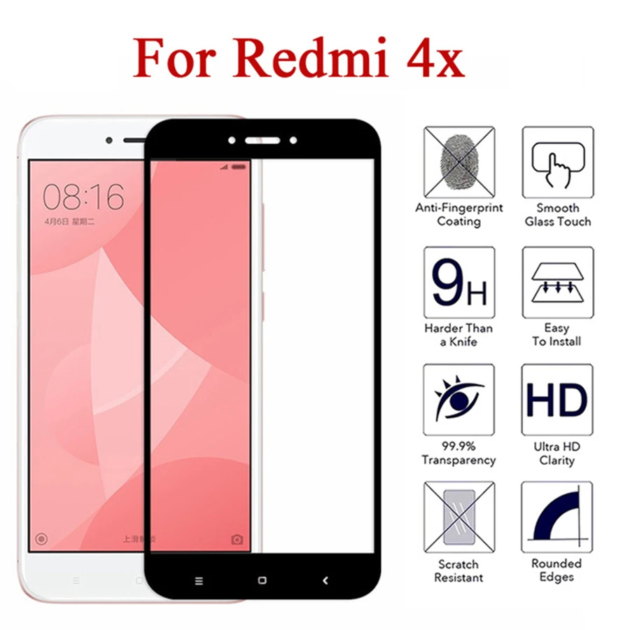 Защитное стекло для Xiaomi redmi 4 x закаленное Xiaomei xiami xiomi x4 Защитная пленка экрана Tremp |