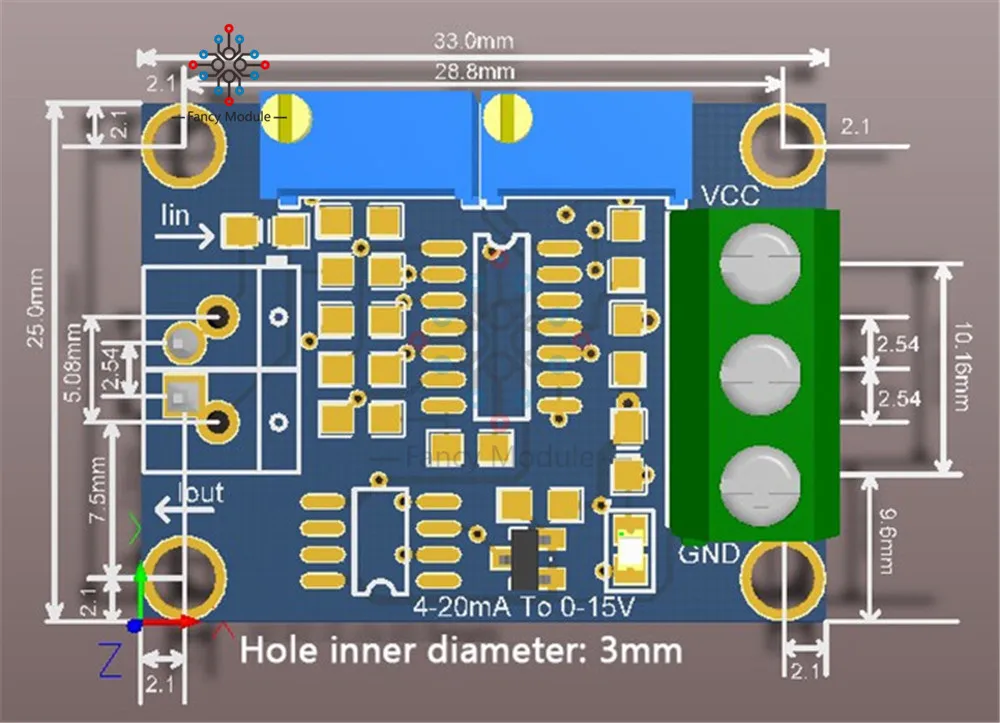 Модуль преобразователя сигналов для изоляции от 4-20 мА до 0-5 в постоянного тока 7-35
