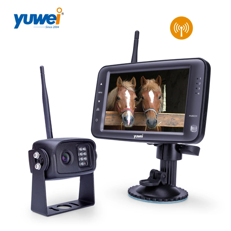 Водонепроницаемая камера заднего вида Беспроводная 4CH с монитор ABS 5