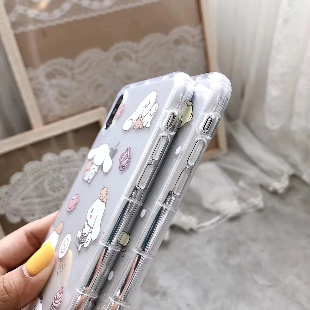 Корейский INS милый чехол для телефона Cinnamoroll My Melody для iPhone X, XS, Max, Xr, 8, 7, 6, 6s Plus, прозрачный чехол из ТПУ с рисунком японского аниме