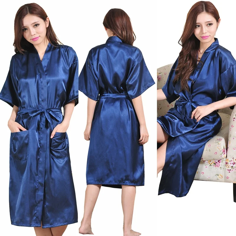 L1686 горячее цветочное свадебное платье однотонный халат Атласный Женский кимоно