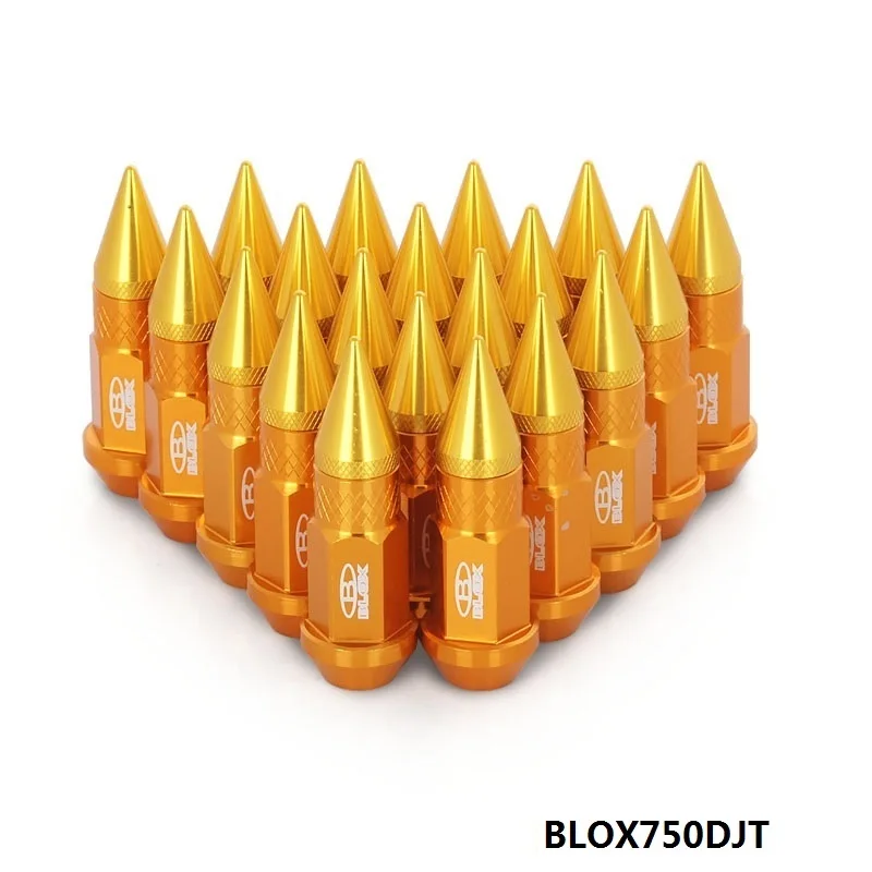 Золотой Blox колесные гайки 50 мм Расширенный тюнер колесные гайки с шипом для колес диски M12X1.5/M12X1.25 EP-BLOX750DJT-ALBZ - Название цвета: Золотой