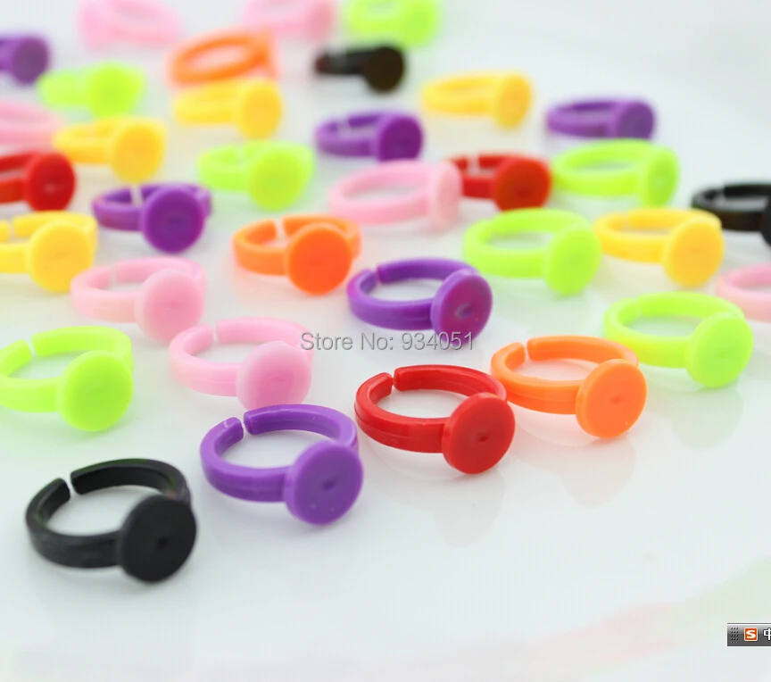 Набор из 200 шт. милые пластиковые детские кольца регулируемые искусственного