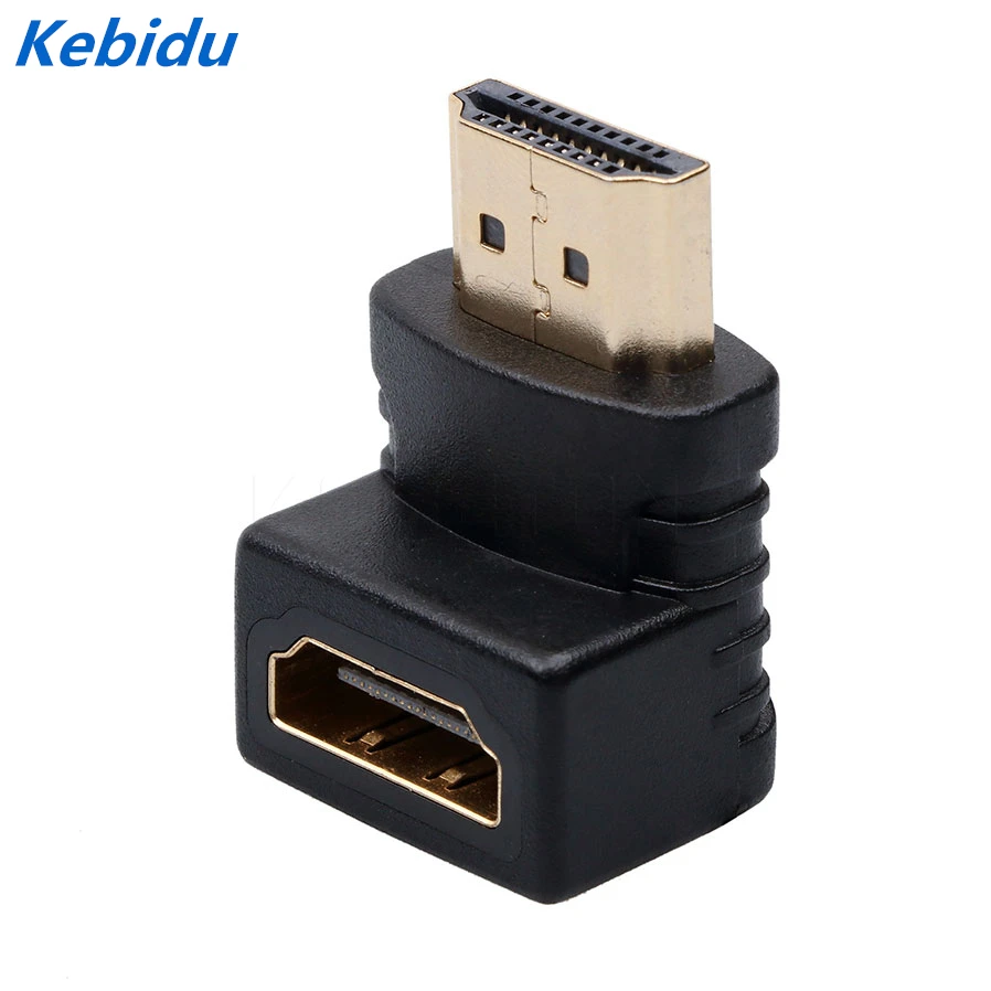 Кабель-адаптер Kebidumei 2018 HDMI папа-мама 90 градусов прямоугольный L-тип (нижняя часть)